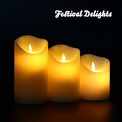 Flameless Candles, Led Candles With Battery-Powered Flameless Candles With Timer For Mother'S Day Gifts Events Parties（Set Of 3）
