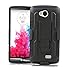 LG Transpyre Case, LG Tribute Case LS660, LG Optimus F60 Case, Starshop LG Transpyre, Tribute LS660 F60 Hybrid Full Protection High Impact Dual Layer Holster Case with Kickstand and Locking Belt Swivel Clip With Premium Screen Protector (Black)