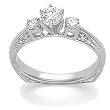 14K White Gold Diamond Engagement Ring - 0.75 Ct.