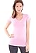 Ladies Prism Pink Plain Short Sleeve T-Shirt Round V-Neck Cotton Spandex