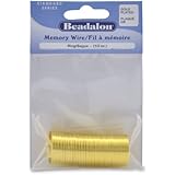 Beadalon Gold Plated Memory Wire Ring, 1/2-Ounce/Pkg, Approximately 99 Loops