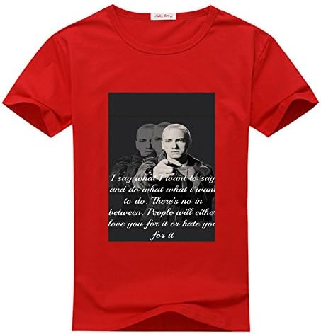 ZHBtshirt Custom Eminem Men's T-shrits, DIY Eminem 100% Cotton Crew Neck T-Shirt (M)