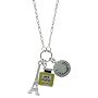 Sterling Silver Paris Destination Multi Charm Pendant, 18"