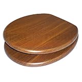 Wood Walnut MDF Wood Toilet Seat with Metal Bar Hinge