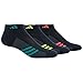 adidas Women's Climacool Superlite Low Cut Socks (3 Pack), Black/Graphite/EQT Green/Semi Solar Slime/Shock Red, Size 5-10