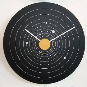 Black Solar System Expose Modern Wall Clock