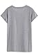 FV RELAY Women's Fitted Han.gry Print Crew Neck Short Sleeve Tee Shirt Top Gray
