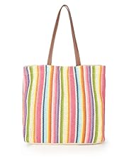 Rainbow Striped Shopper Bag