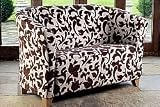 2 Seater Sofa in brown and cream floral fabric