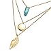 Onnea Multi Layered Feather, Disc, Chakra Pendant Necklace (3 Necklace in One)