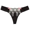 Betsey Johnson Women's Rose Embroidery Lo Rise Thong