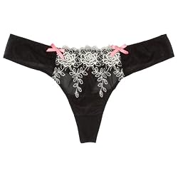 Set A Shopping Price Drop Alert For Betsey Johnson Women's Rose Embroidery Lo Rise Thong