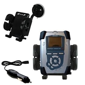Archos AV102 Flexible Auto Windshield Holder with Car Charger - Uses Gomadic TipExchange by Gomadic for the Archos AV120