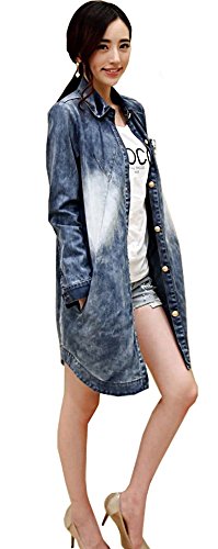 デニムジャケット デニムコート ロングジャケット アウター ロングコート 大きいサイズ Gジャン エンブレム アメリカ USスタイル ジーンズ エレガンス キュート カジュアル パーティ ２次会 レディース 秋物 冬物 可愛いスカーフ付き R347