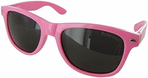 Polarized Eyewear Shiny Wayfarer Style Sunglasses, Pink / Grey