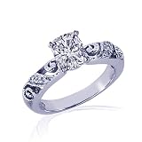 0.55 Ct Cushion Cut Diamond Engagement Ring Pave VS1 GIA