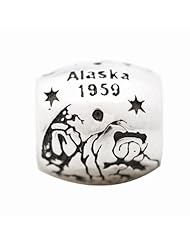 De Buman Sterling Silver Us 50 State Alaska Bead,hole 5mm