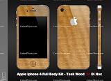 Apple Iphone 4 Teak Wood Full Body Skin Kit