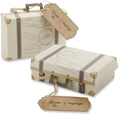 NEW Kate Aspen Bon Voyage Vintage Suitcase Favor Box Set of 24 /#B4G341TG 32W4-15RTH39353