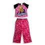 Hannah Montana by Disney - Girls Short Sleeve Capri Pajamas, Fuschia, Black