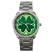 Sport Metal Watch of Green Shamrock (Celtic, Club, Gold, Irish, Ireland, Little, Charm, Cross, Four Leaf Clover, Jewelry, Necklace, Pendant, Ring, Tattoo, Diamond, Designs, Charm, Lucky, Luck)