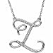 14k White Gold Sophisticated Initial Z Diamond Necklace