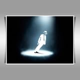 MICHAEL JACKSON TRIBUTE BLUE FRAMED A2 CANVAS ART PRINT