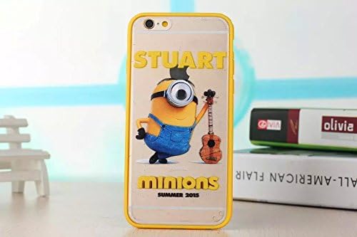 TPGLOBE Iphone 6Plus/6sPlus 5.5'' Case,Cute Cartoon Despicable Ultra Thin and Light clear Soft Silicone Minion with Ring kickstand Holder Case Cover for Apple Iphone 6Plus/6sPlus 5.5 Inch