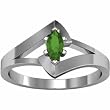 14K White Gold Tsavorite (Green Garnet) Ring