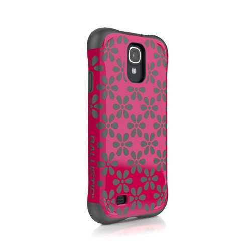 Ballistic AP1157-A015 Aspira Flowers Pattern Case for Samsung Galaxy S4 - 1 Pack - Retail Packaging -  Flowers Raspberry Pink/Charcoal