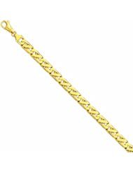 Genuine 14K Yellow Gold Fancy Link Bracelet 8.25 Inches 100% Satisfaction Guaranteed.