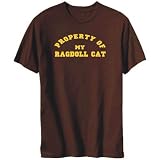 T-Shirt Mens Brown  PROPERTY OF MY Ragdoll  Cats