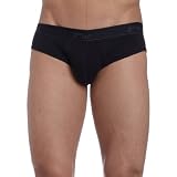 2(x)ist Men's Essential No Show Brief, Black, Medium
