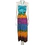 100% Cotton Multi Color Tie Dye Bandeau Halter Top Maxi / Long Dress ( Free Shipping ! )