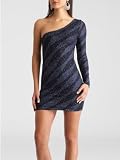 GUESS by Marciano Aria Glitter One-Sleeve Dress
