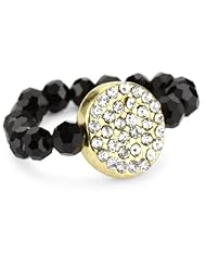 RAIN Beaded Black and Gold Adjustable Ring