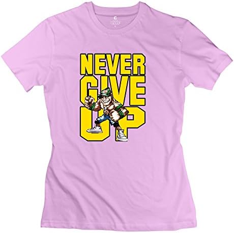 ZHIBAO Women's WWE Never Give John Cena T-shirt L
