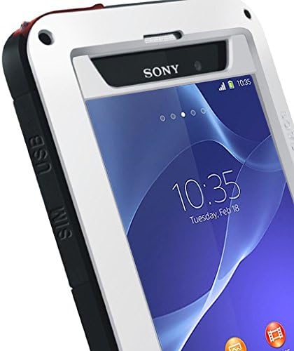 Chibbo Aluminum Metal Gorilla Glass Shockproof Water Resistant Dust/Dirt/Snow Proof Heavy Duty Protection Case Cover for SONY XPERIA Z2 White