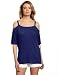 LAmade Women's 1/2 Sleeve Off The Shoulder Top, Ultraviolet, X-Small