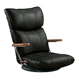 ミヤタケ(宮武製作所) 木肘スーパーソフトレザー座椅子 ブラック YS-1364