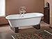 Cheviot REGAL Cast Iron Bathtub with Wooden Base and Continuous Rolled Rim | Free-Standing Bathtub | Cast Iron | Biscuit Interior with Biscuit Exterior