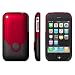 iCase iPhone 3G Rubber Coating Hard Plastic Snap-On Protective Rubberized Faceplate Carrying Case Cover (Red/Black)