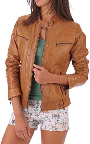 Women's New Lambskin Leather Bomber Motorcycle Jacket