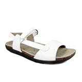 Hush Puppies Santana Womens Leather Flat Sole Sandals - White