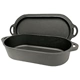 Bayou Classic 7475 Oval Fryer with Griddle Lid, 6-Quart