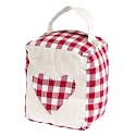 Shabby Chic Red Gingham Heart Design Door Stop