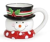 Adorable Top Hat Snowman Mug Christmas Believe Holly