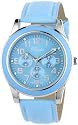 Breda Women's 7210-blue "Emmaline" Classic Blue Bezel Leather Watch