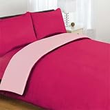 Reversible Duvet Cover Set, Cerise/Pink, Double