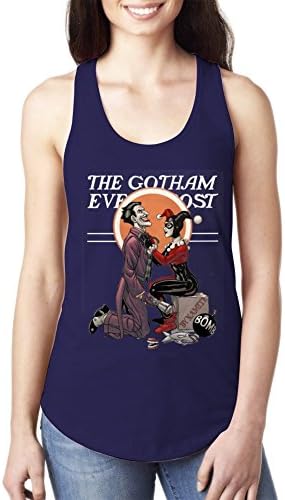 Custom DC Comics Harley Quinn And Joker Navy Tank Top